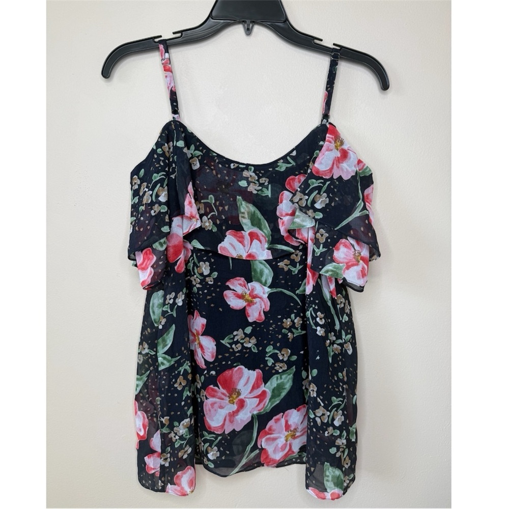 CAbi Floral Ruffle Cold-Shoulder Blouse - Picture 3 of 6